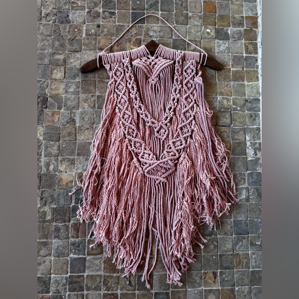 Pink Macrame Wall Hanging - Picture 1 of 5